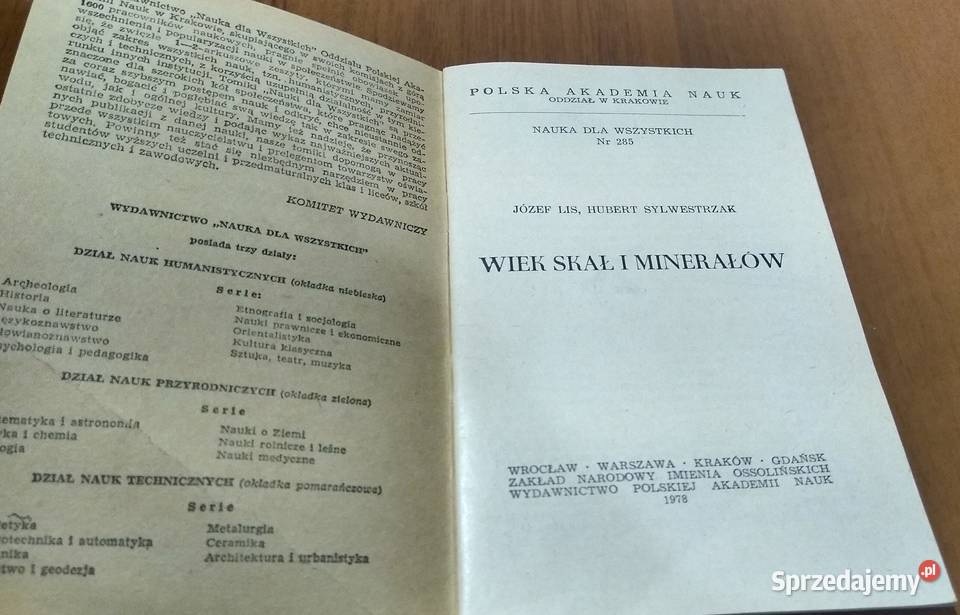 Wiek skał i minerałów Józef Lis Hubert miękka Podręczniki Gdańsk