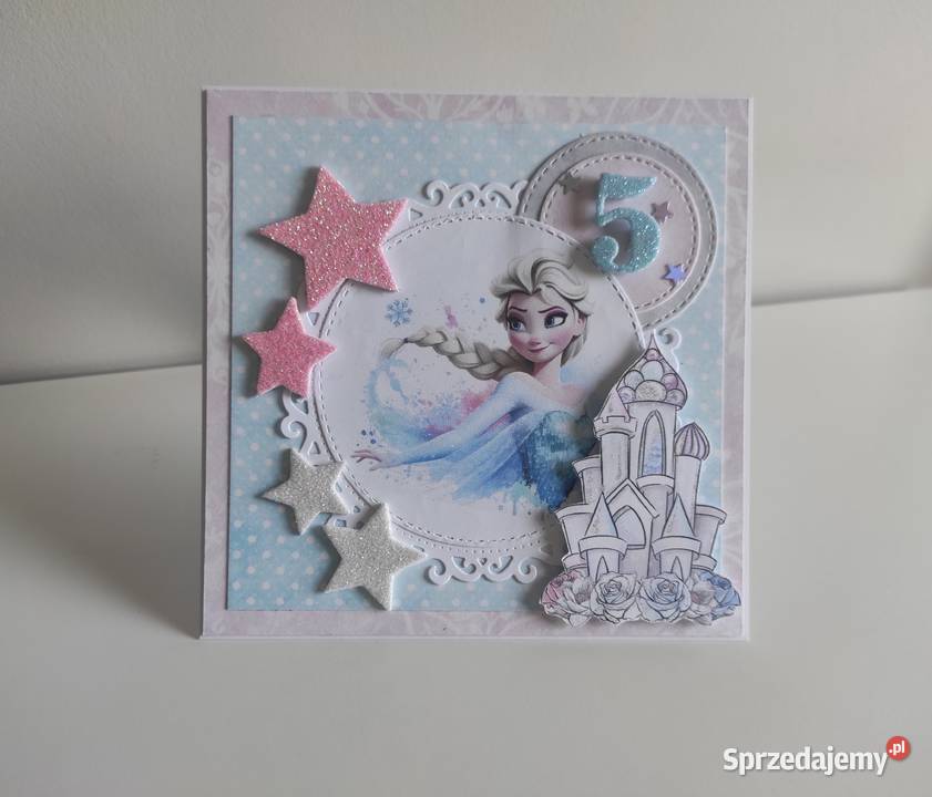 Kartka ręcznie robiona na urodziny ELSA Kraina