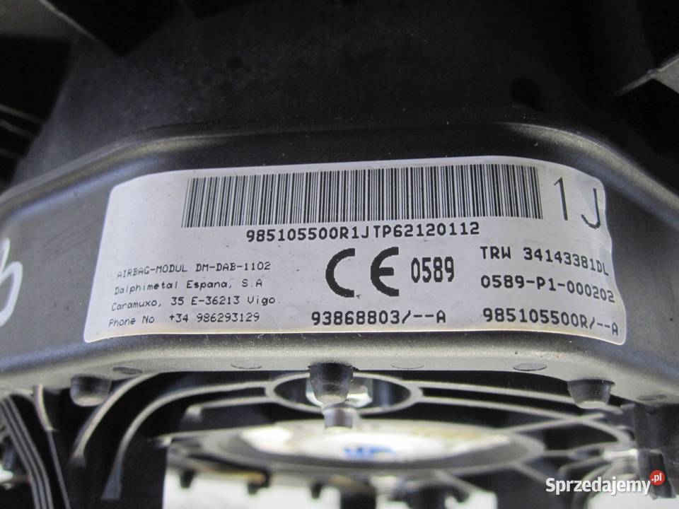 OPEL VIVARO B 16r AIRBAG poduszka kierowcy Kielce