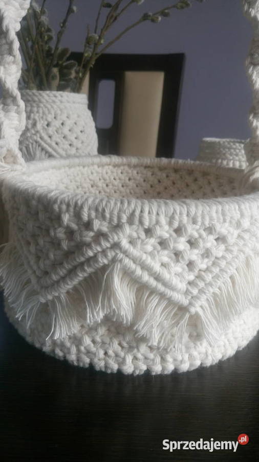 Koszyczek wielkanocnymakrama łódzkie Gomunice sprzedam