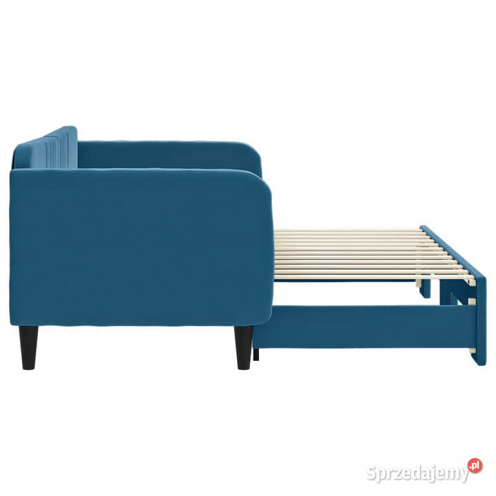 Sofa rozsuwana niebieska aksamit 80x200 mazowieckie Warszawa sprzedam