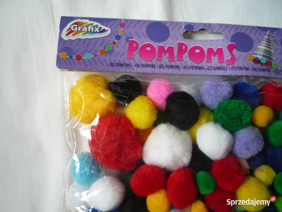 150 sztuk Kolorowe Pompony Grafix Pompoms Szczecin sprzedam
