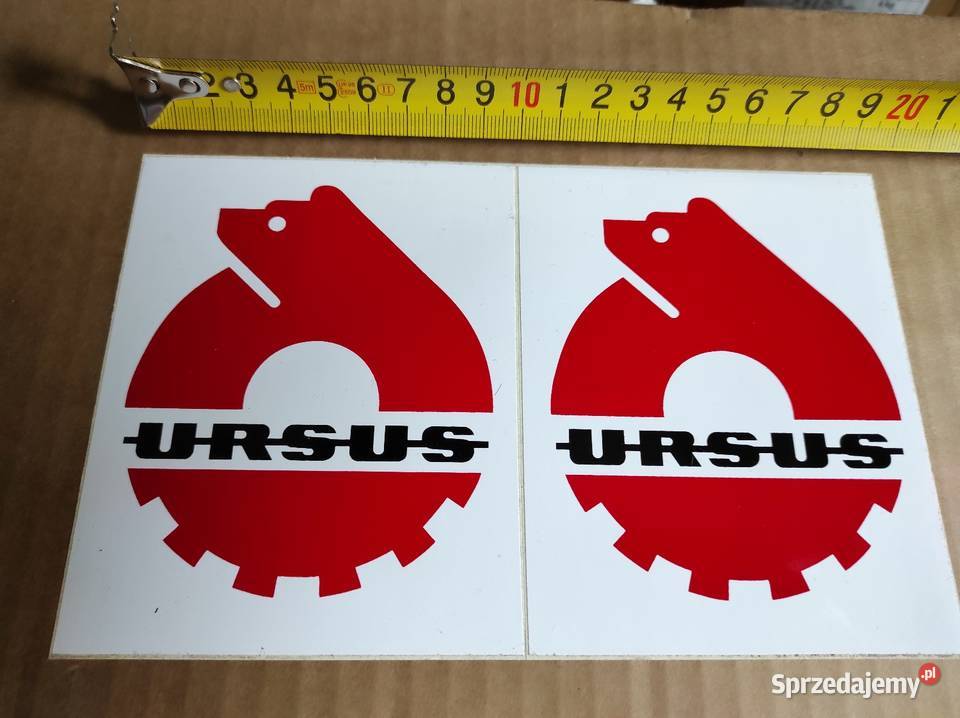 Naklejka cienka czerwona Ursus logo sprzedam