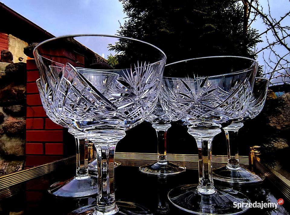 Piękne kryształowe kieliszki 6 kryształ lubuskie Klenica