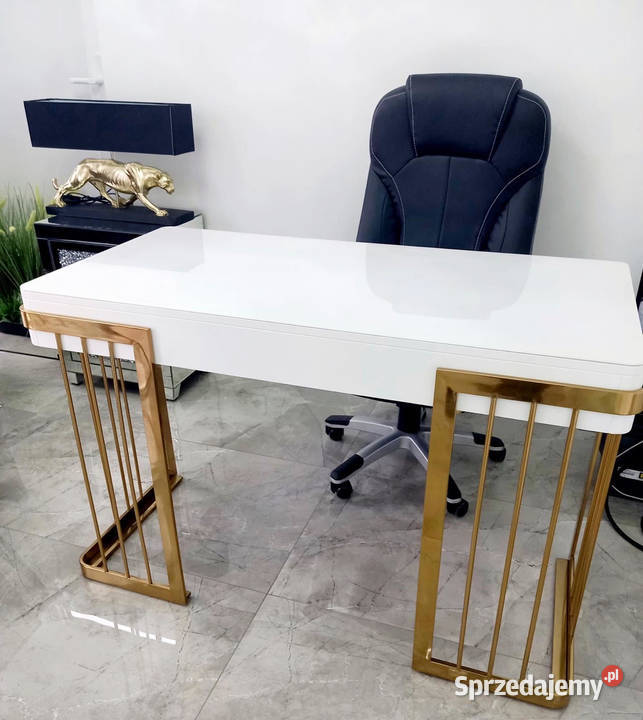 Nowoczesne białe złote biurko ACŁ Meble Glamour Nowy Sącz sprzedam