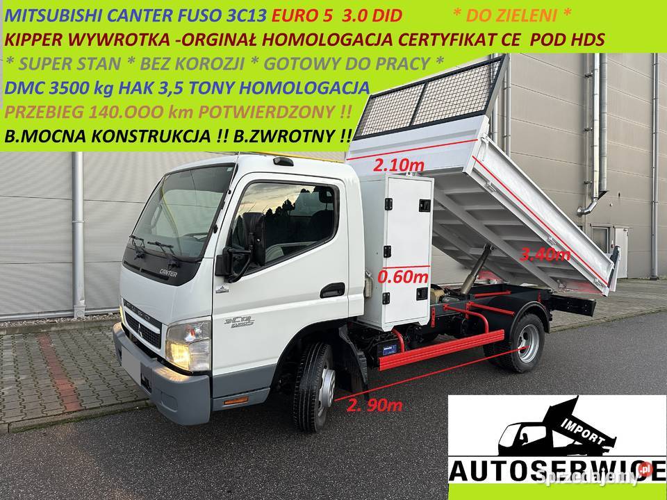MITSUBISHI CANTER FUSO 3C13 EURO5 KIPPER Piekarzew sprzedam