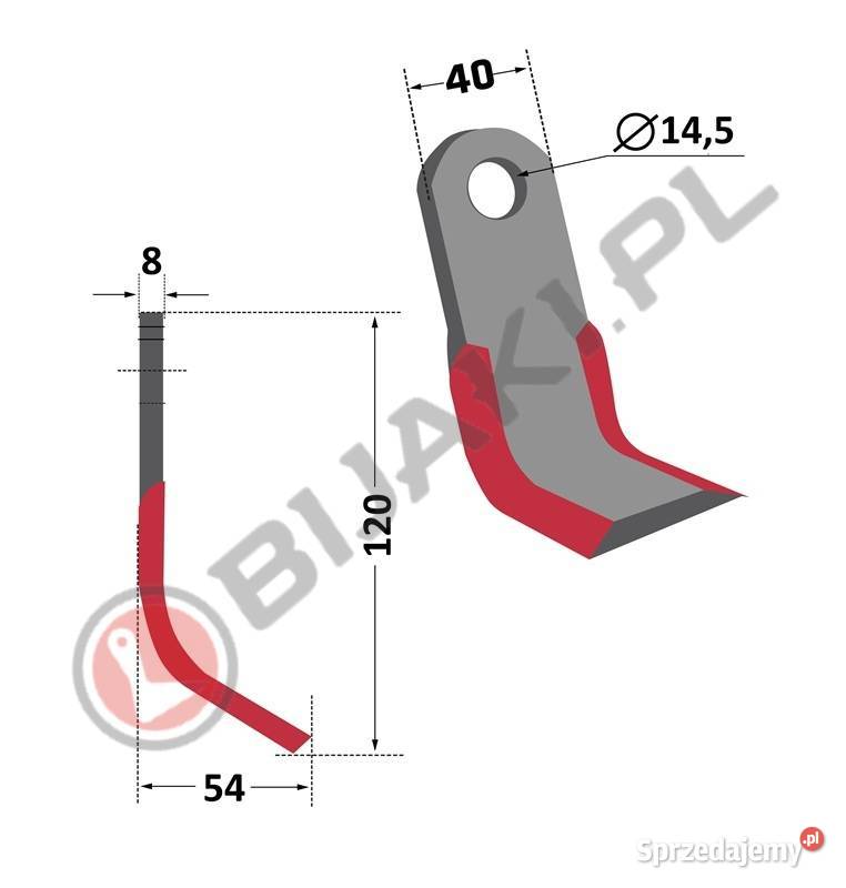 Nóż Y AGM031 do kosiarki bijakowej Stark