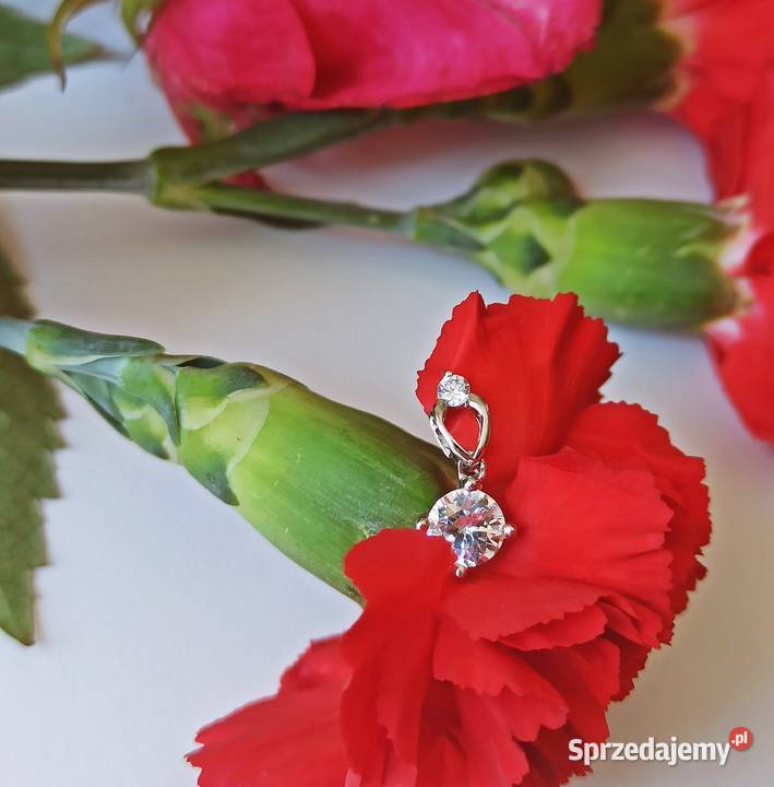 Zawieszka okrągłe oczko delikatna cyrkonia biała