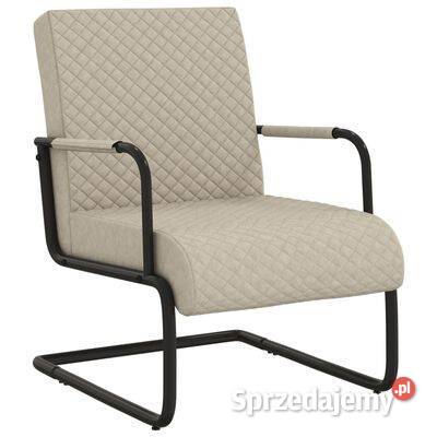 vidaXL Krzesło wspornikowe jasnoszare obite Warszawa sprzedam