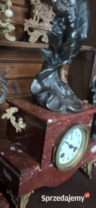 Kominkowy zegar francuski z dwoma dostawkami Rzeszów
