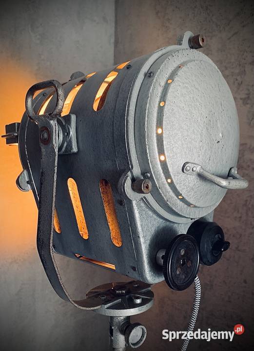 Lampa teatralno filmowa PRL 1963 Vintage loft Poznań