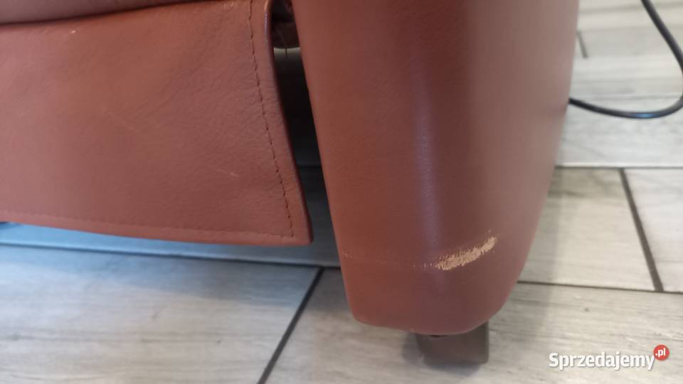 Fotel skórzany rozkładany relax na pilot brązowy zachodniopomorskie Gawroniec