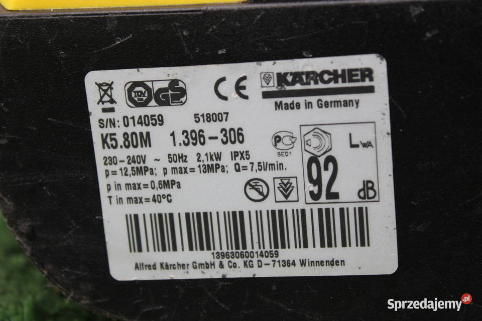Myjka Karcher K 580M Aluminiowa Pompa Gwarancja Myjki ciśnieniowe Radom