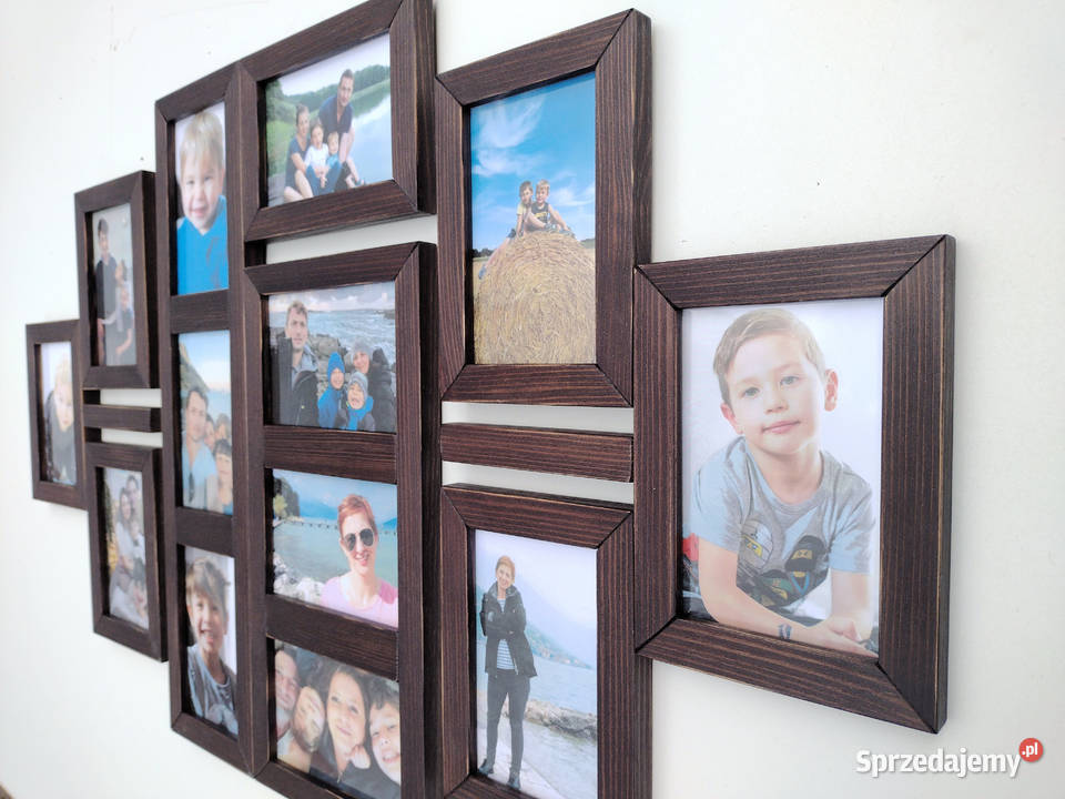 Drewniana Multirama Ramka na 13 zdjęć 10x15 Warszawa