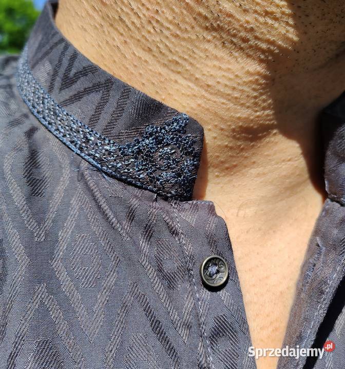 Męska tunika orientalna L czarna szara grafit