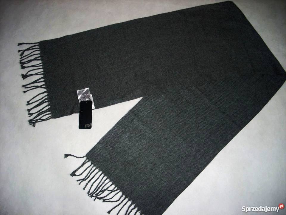 Elegancki Grafitowy Szal z Włoskiem Nowy Dla mężczyzn Nowy Sącz