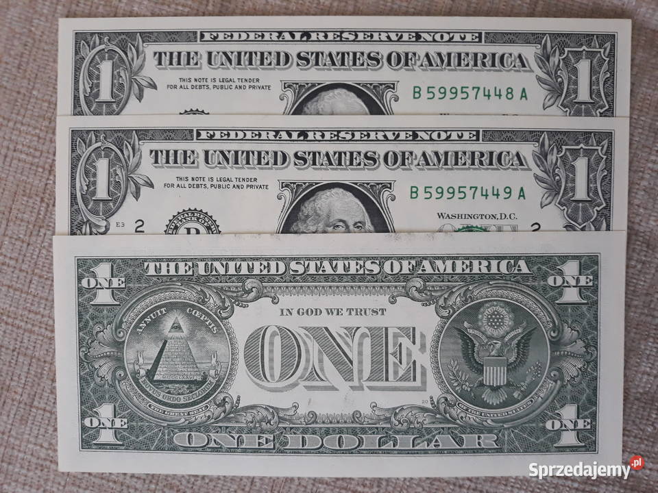 1 Dolar USA 2017 r3 sztukimen BUNCkolejne numery wielkopolskie Konin