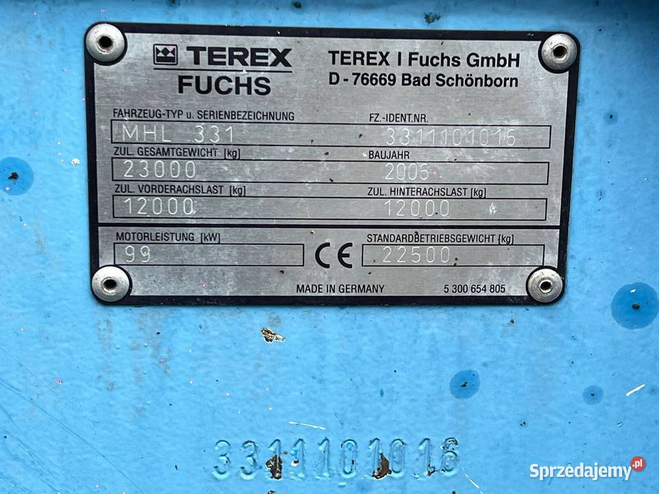 Koparka kolowa przeladunkowa Fuchs MHL 331 Rok produkcji 2015 Maszyny budowlane Warszawa