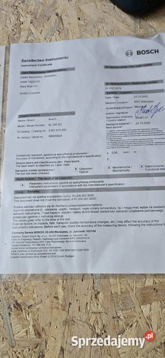 Laser rotacyjny bosch BL200 GC Stara Wieś