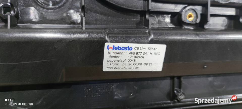 SZYBERDACH AUDI A6 C6 SEDAN 4F5877041H 1NC Przystajń
