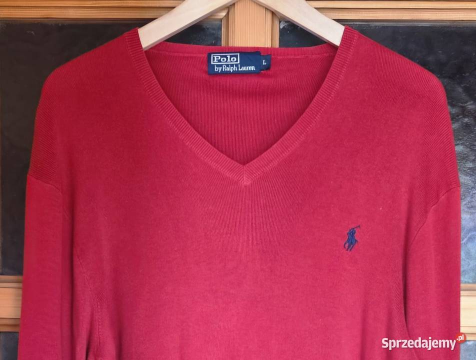 Ralph lauren L sweter czerwony bawełna L 100 Warszawa sprzedam