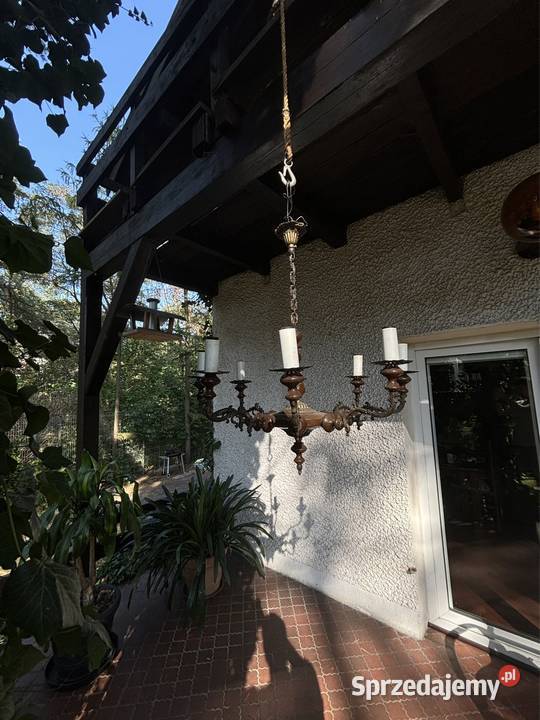 Żyrandol Mosiężnoporcelanowy 8 żarówek mazowieckie Warszawa