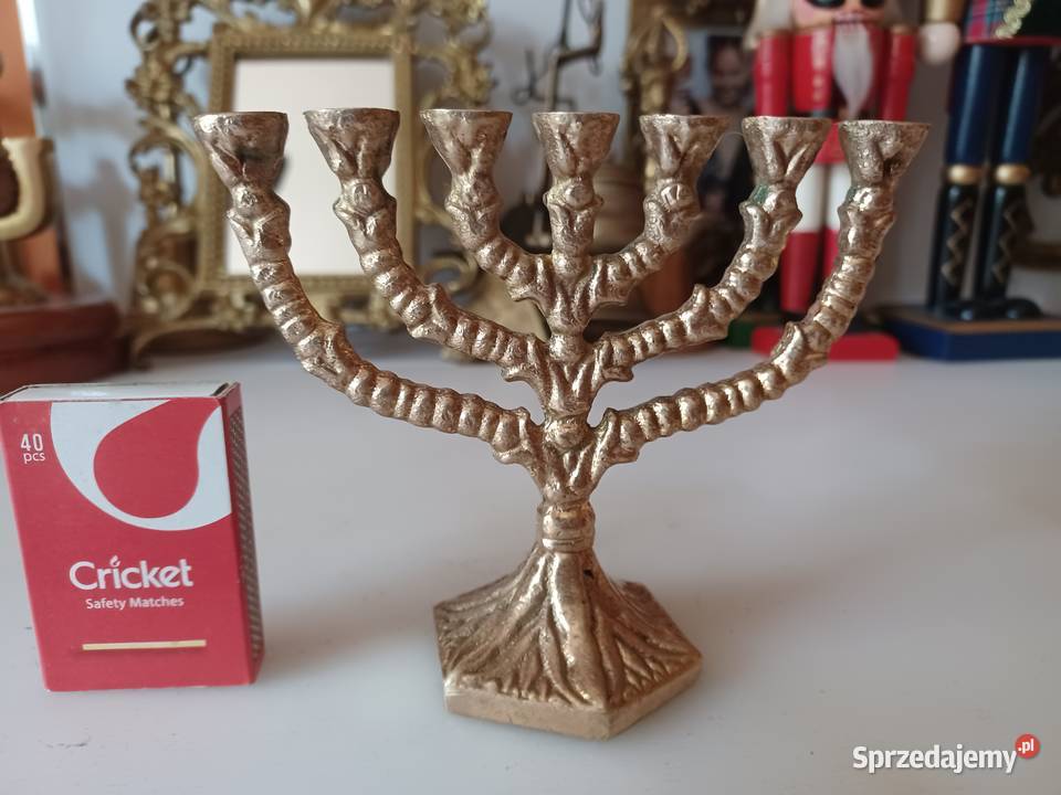 Świecznik mosiężny menora podróżna Poznań sprzedam
