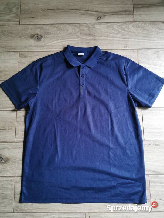 Koszulka Polo przewiewna regular fit L Granatowa śląskie Ruda Śląska