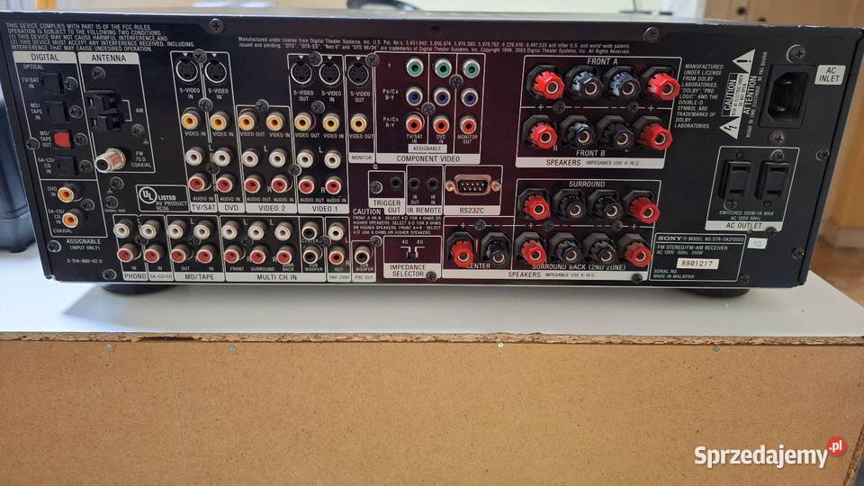 Zestaw grający składający się z amplitunera Sony Łódź sprzedam