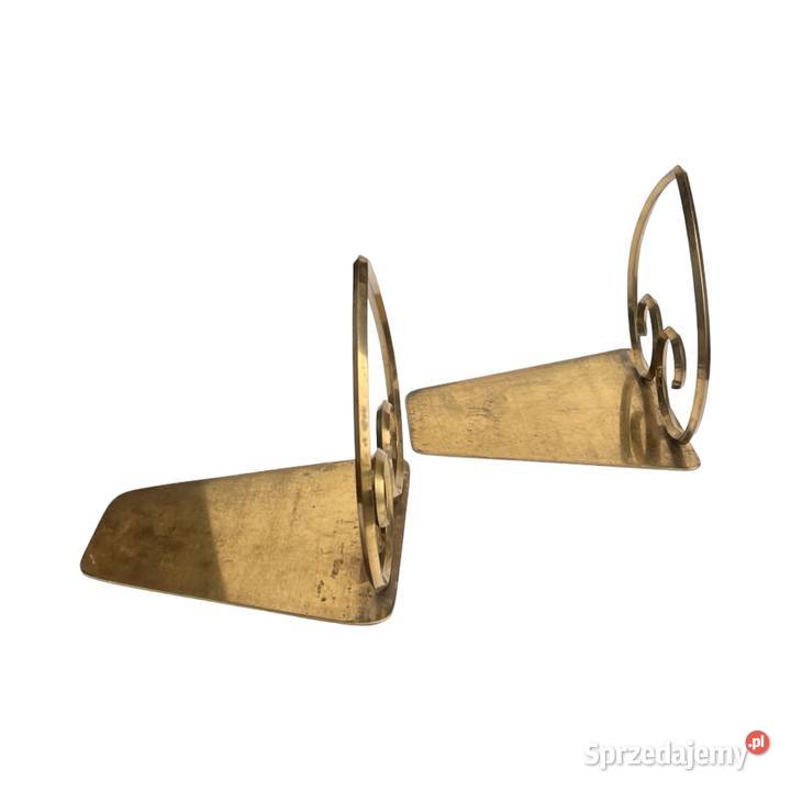 Mosiężne podpórki pod książki Hollywood Regency Podpórki do książek