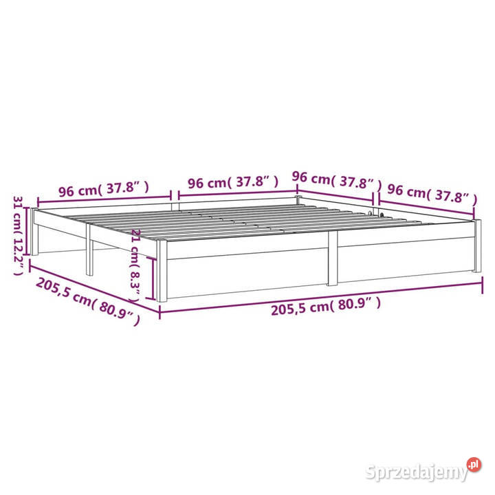 Rama łóżka biała lite drewno 200 x 200 WM814970 Warszawa sprzedam