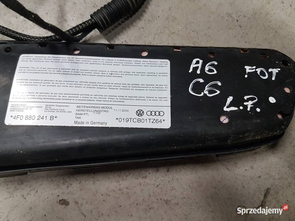 AUDI A6 C6 PODUSZKA FOTELA AIR BAG 4F0880242B wielkopolskie Turek