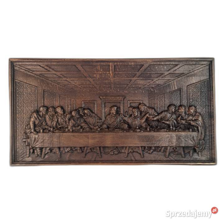 Ostatnia Wieczerza drewniana płaskorzeźba Malechowo