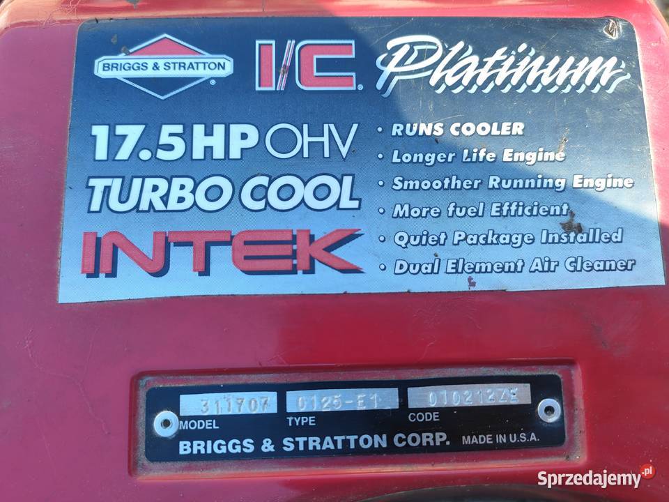 Silnik briggsstratton 175hp OHV Turbo Cool intek lubelskie sprzedam
