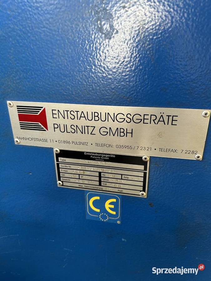 Odciąg pyłów szlifierskich Pulsnitz GmbH Typ Kraków