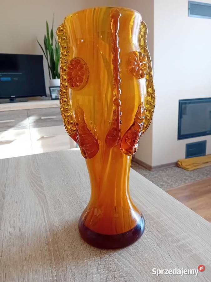 Wazon szkło miodowe PRL sprzedam