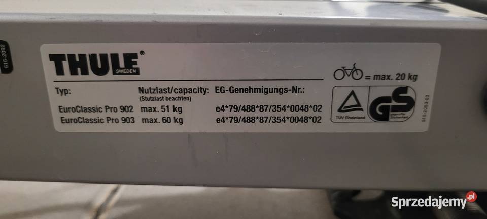 Thule euroclassic pro 903 bagażnik rowerowy na świętokrzyskie Starachowice