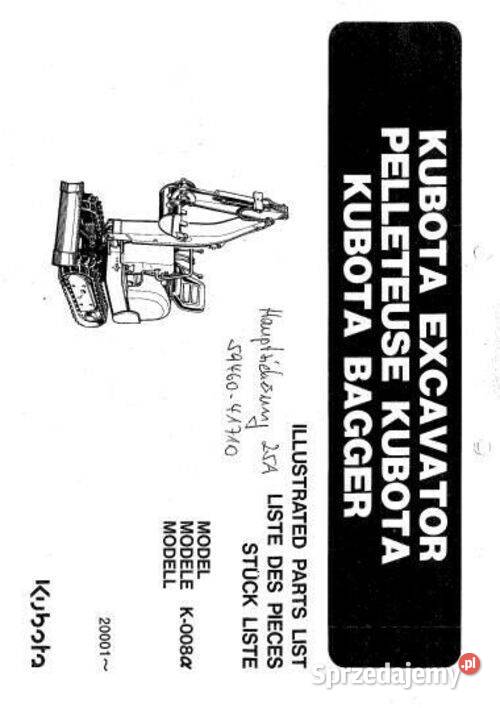 MINIKOPARKA Kubota KX008 K0083 U10 instrukcja Motoryzacja świętokrzyskie Kielce