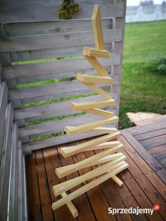 Świąteczna choinka drewniana dekoracja ozdoba Radków