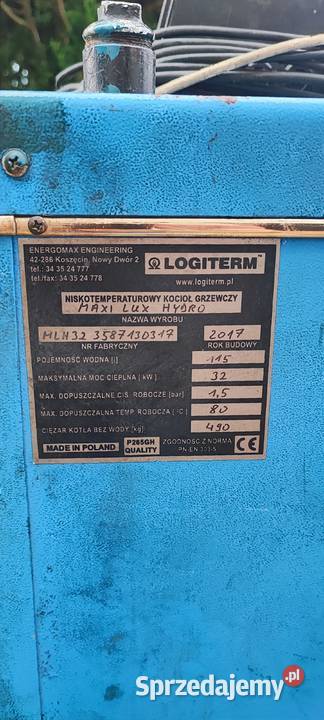 Kocioł piec podajnikowy Logiterm Maxi Lux Hydro świętokrzyskie Czartoszowy