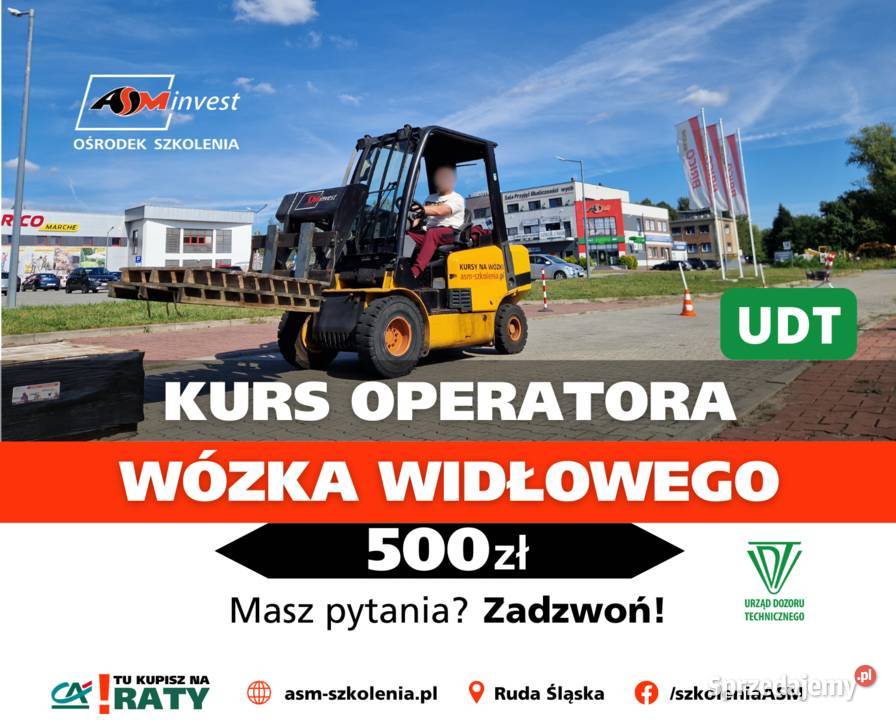 Kurs na wózek widłowy widlak wózki uprawnienia śląskie Ruda Śląska