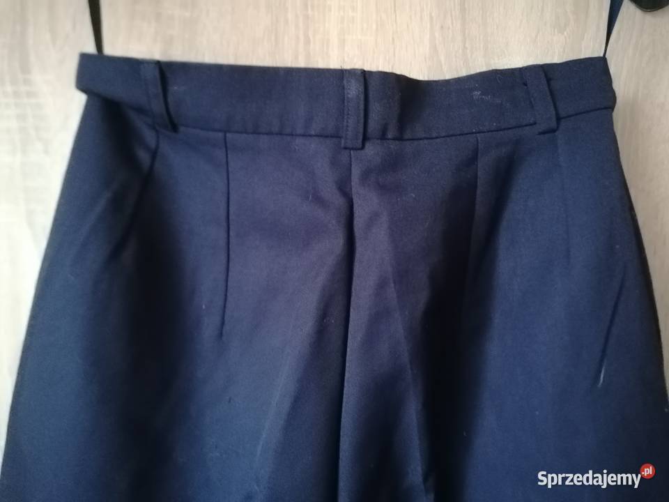 Spodnie damskie granatowe elana z wełną zwężane Łódź