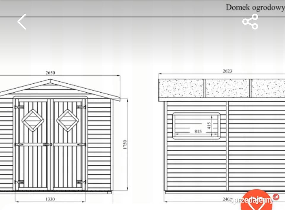 Domek Ogrodowy i Narzędziowy 264 x 262 5 m 2 wielkopolskie Konin