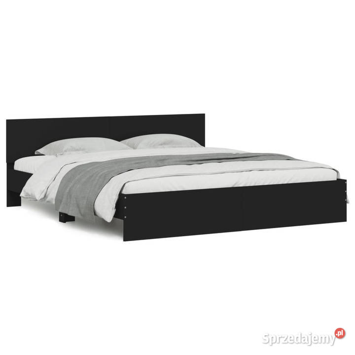 Rama łóżka z wezgłowiem i LED czarna 180x200 Warszawa