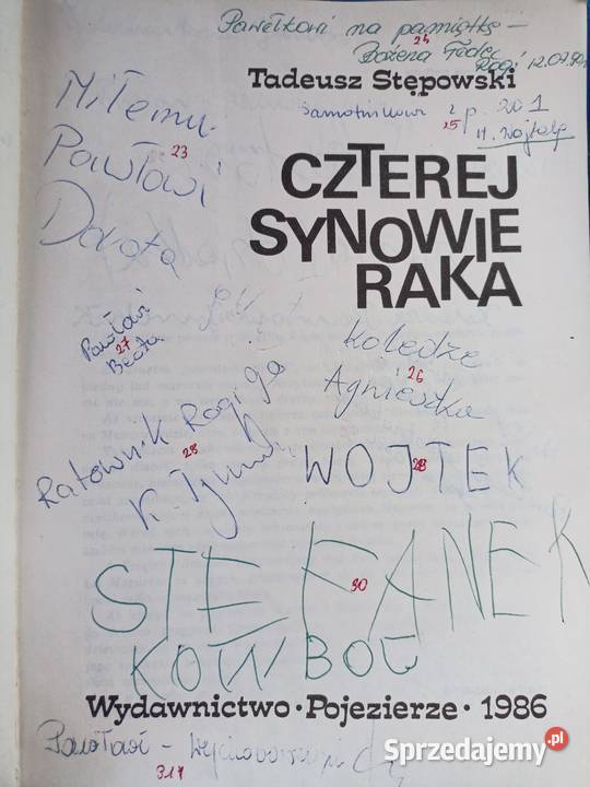 Czterej synowie raka książki Trójmiasto szkolne Gdańsk