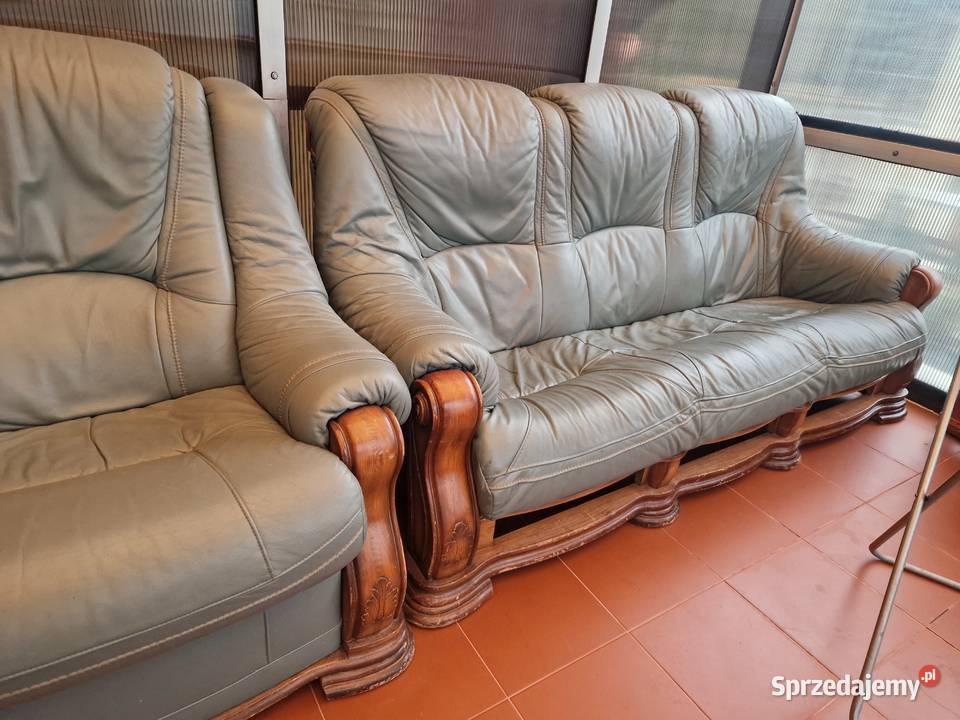 Kanapa skórzana plus dwa fotele elektrycznie Ciechocinek