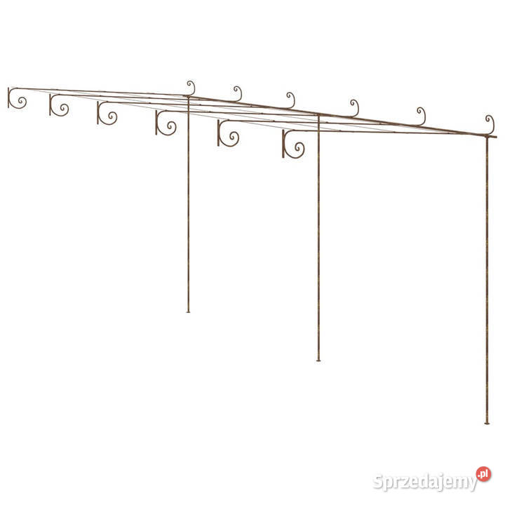 Pergola ogrodowa antyczny brąz 6x3x25 m żelazo Warszawa