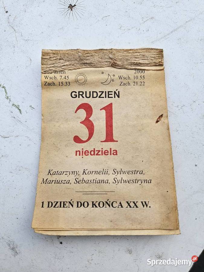 Kartka z Kalendarza 31 Grudnia 2000r 1 dzień do wielkopolskie