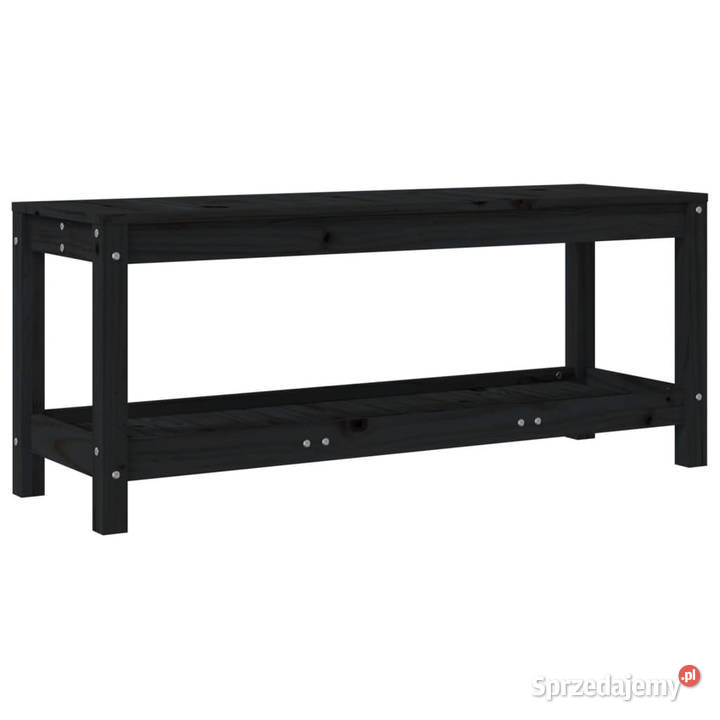 Ławka ogrodowa czarna 108x35x45 lite drewno Warszawa