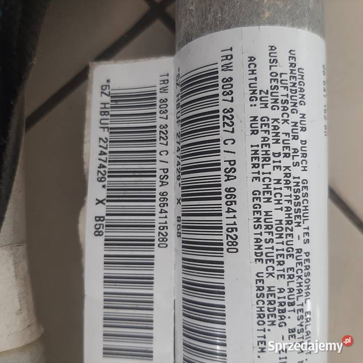 Citroen c4 kurtyny powietrzna Części samochodowe śląskie Siewierz